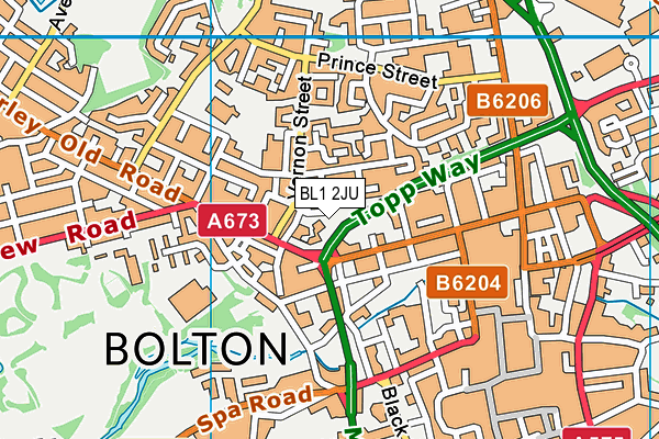 BL1 2JU map - OS VectorMap District (Ordnance Survey) BL1 2JU map - OS VectorMap District (Ordnance Survey)