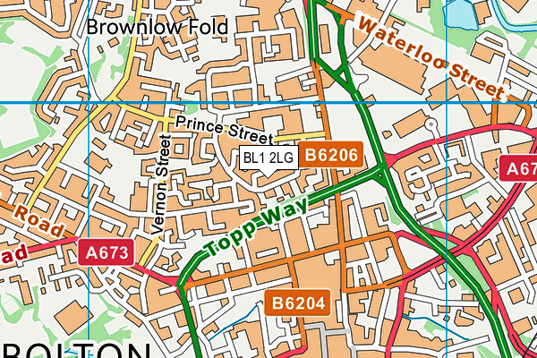 BL1 2LG map - OS VectorMap District (Ordnance Survey) BL1 2LG map - OS VectorMap District (Ordnance Survey)