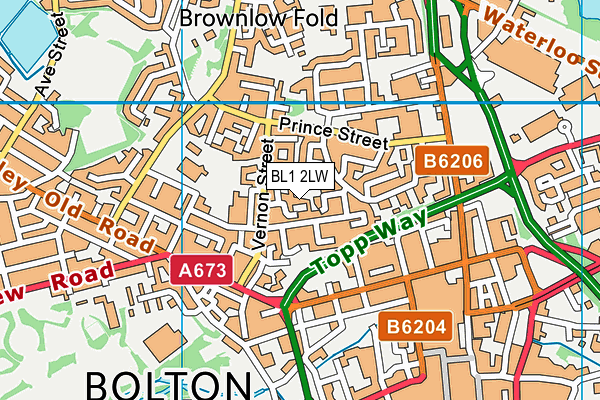 BL1 2LW map - OS VectorMap District (Ordnance Survey) BL1 2LW map - OS VectorMap District (Ordnance Survey)