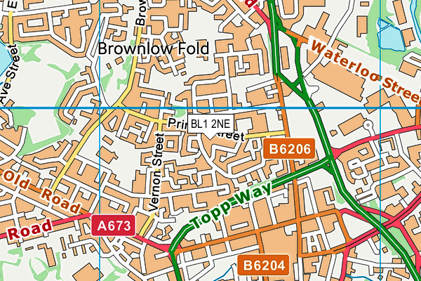 BL1 2NE map - OS VectorMap District (Ordnance Survey)