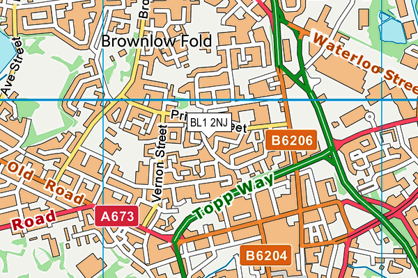 BL1 2NJ map - OS VectorMap District (Ordnance Survey) BL1 2NJ map - OS VectorMap District (Ordnance Survey)