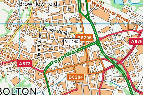 BL1 2NX map - OS VectorMap District (Ordnance Survey) BL1 2NX map - OS VectorMap District (Ordnance Survey)