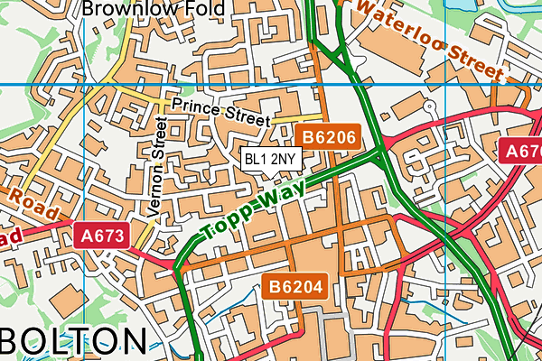BL1 2NY map - OS VectorMap District (Ordnance Survey) BL1 2NY map - OS VectorMap District (Ordnance Survey)
