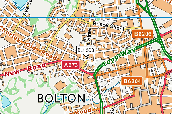 BL1 2QB map - OS VectorMap District (Ordnance Survey) BL1 2QB map - OS VectorMap District (Ordnance Survey)