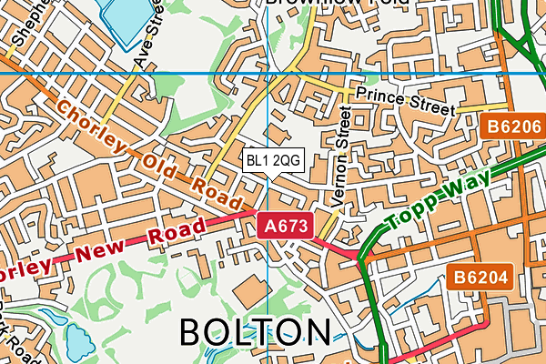 BL1 2QG map - OS VectorMap District (Ordnance Survey) BL1 2QG map - OS VectorMap District (Ordnance Survey)