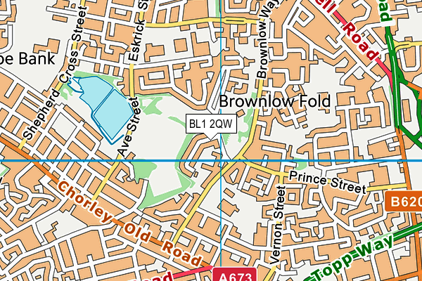 BL1 2QW map - OS VectorMap District (Ordnance Survey) BL1 2QW map - OS VectorMap District (Ordnance Survey)