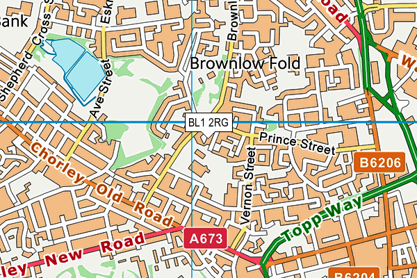 BL1 2RG map - OS VectorMap District (Ordnance Survey) BL1 2RG map - OS VectorMap District (Ordnance Survey)