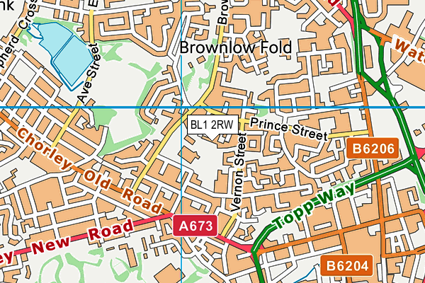 BL1 2RW map - OS VectorMap District (Ordnance Survey) BL1 2RW map - OS VectorMap District (Ordnance Survey)
