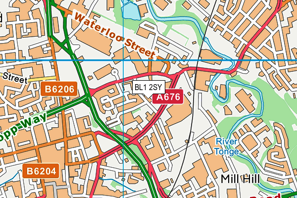 BL1 2SY map - OS VectorMap District (Ordnance Survey) BL1 2SY map - OS VectorMap District (Ordnance Survey)