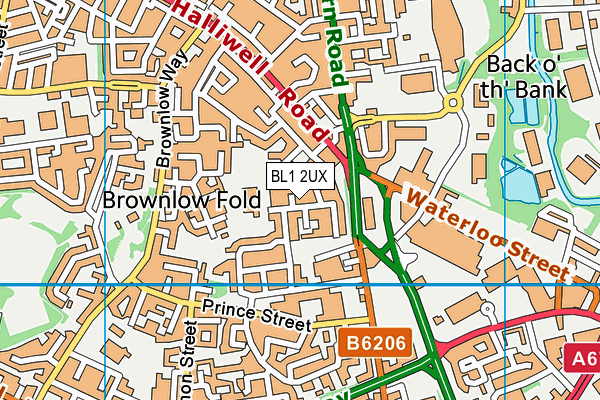 BL1 2UX map - OS VectorMap District (Ordnance Survey) BL1 2UX map - OS VectorMap District (Ordnance Survey)