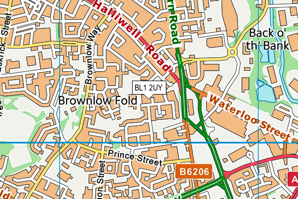 BL1 2UY map - OS VectorMap District (Ordnance Survey) BL1 2UY map - OS VectorMap District (Ordnance Survey)