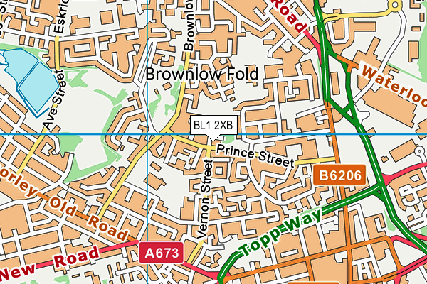 BL1 2XB map - OS VectorMap District (Ordnance Survey)