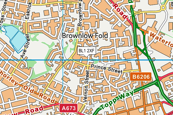 BL1 2XF map - OS VectorMap District (Ordnance Survey)