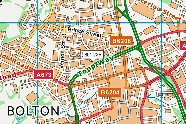BL1 2XR map - OS VectorMap District (Ordnance Survey) BL1 2XR map - OS VectorMap District (Ordnance Survey)