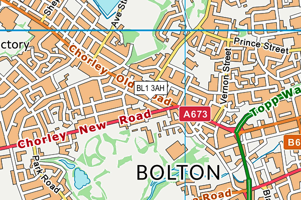 BL1 3AH map - OS VectorMap District (Ordnance Survey) BL1 3AH map - OS VectorMap District (Ordnance Survey)