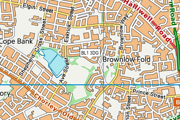 BL1 3DG map - OS VectorMap District (Ordnance Survey)