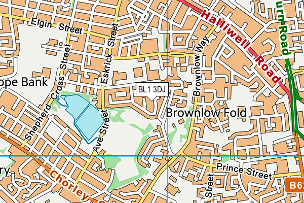 BL1 3DJ map - OS VectorMap District (Ordnance Survey)