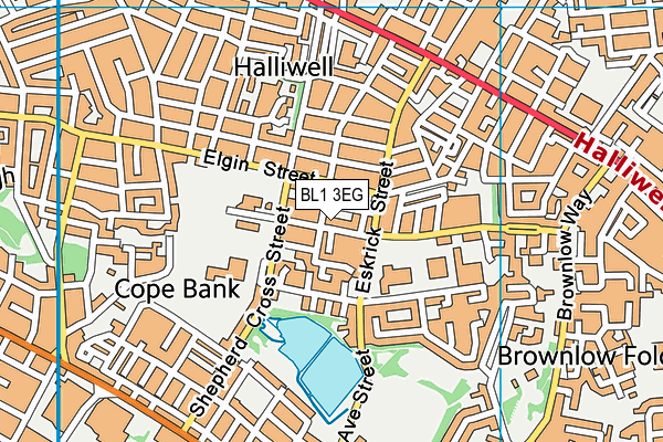 BL1 3EG map - OS VectorMap District (Ordnance Survey) BL1 3EG map - OS VectorMap District (Ordnance Survey)