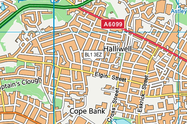 BL1 3EZ map - OS VectorMap District (Ordnance Survey) BL1 3EZ map - OS VectorMap District (Ordnance Survey)