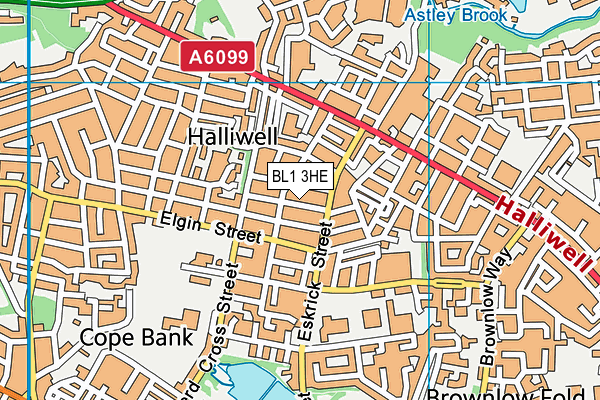 BL1 3HE map - OS VectorMap District (Ordnance Survey) BL1 3HE map - OS VectorMap District (Ordnance Survey)