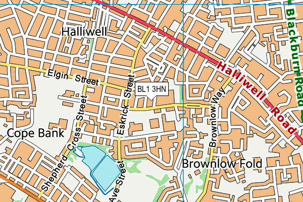 BL1 3HN map - OS VectorMap District (Ordnance Survey) BL1 3HN map - OS VectorMap District (Ordnance Survey)