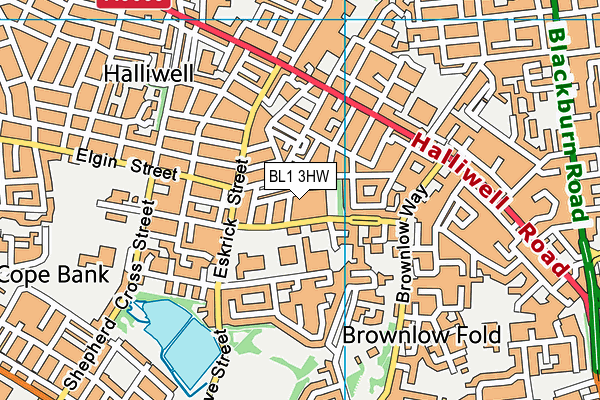 BL1 3HW map - OS VectorMap District (Ordnance Survey) BL1 3HW map - OS VectorMap District (Ordnance Survey)
