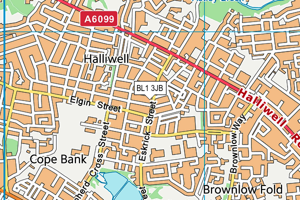 BL1 3JB map - OS VectorMap District (Ordnance Survey) BL1 3JB map - OS VectorMap District (Ordnance Survey)