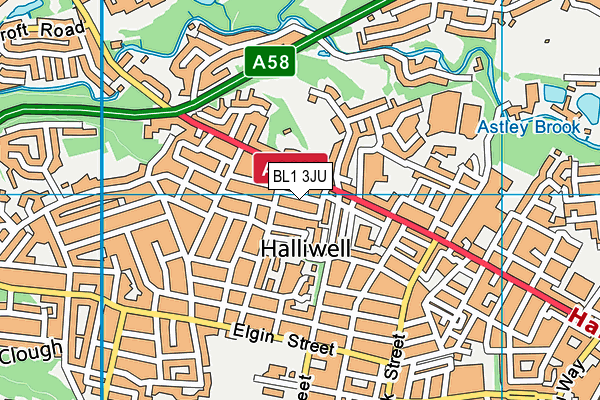 BL1 3JU map - OS VectorMap District (Ordnance Survey) BL1 3JU map - OS VectorMap District (Ordnance Survey)