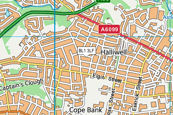 BL1 3LF map - OS VectorMap District (Ordnance Survey) BL1 3LF map - OS VectorMap District (Ordnance Survey)