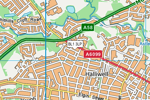 BL1 3LP map - OS VectorMap District (Ordnance Survey)