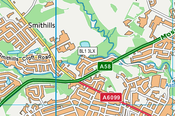 BL1 3LX map - OS VectorMap District (Ordnance Survey)