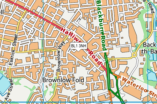 BL1 3NH map - OS VectorMap District (Ordnance Survey) BL1 3NH map - OS VectorMap District (Ordnance Survey)