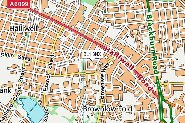 BL1 3NX map - OS VectorMap District (Ordnance Survey) BL1 3NX map - OS VectorMap District (Ordnance Survey)