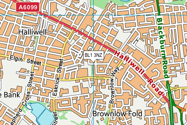 BL1 3NZ map - OS VectorMap District (Ordnance Survey) BL1 3NZ map - OS VectorMap District (Ordnance Survey)