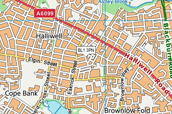 BL1 3PN map - OS VectorMap District (Ordnance Survey)