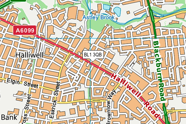 BL1 3QB map - OS VectorMap District (Ordnance Survey)