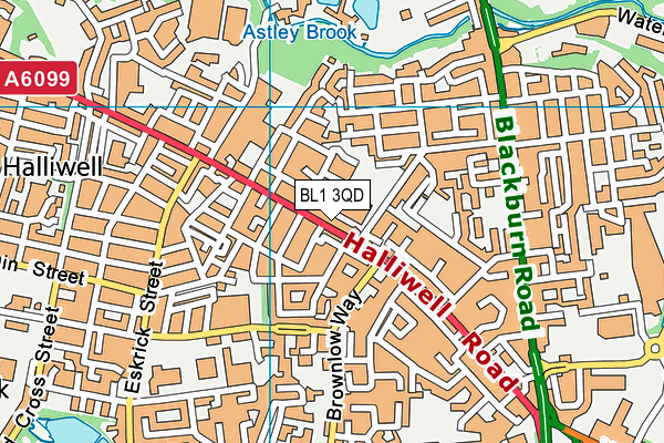 BL1 3QD map - OS VectorMap District (Ordnance Survey)