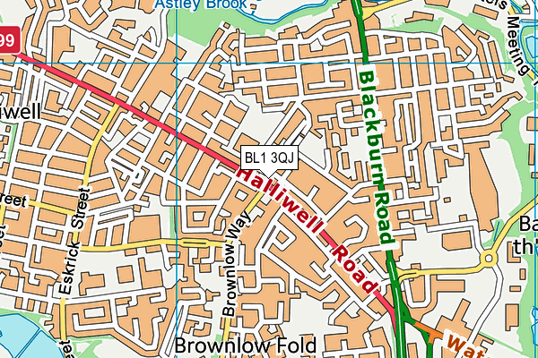 BL1 3QJ map - OS VectorMap District (Ordnance Survey)