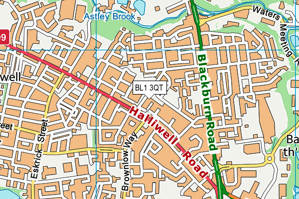 BL1 3QT map - OS VectorMap District (Ordnance Survey) BL1 3QT map - OS VectorMap District (Ordnance Survey)