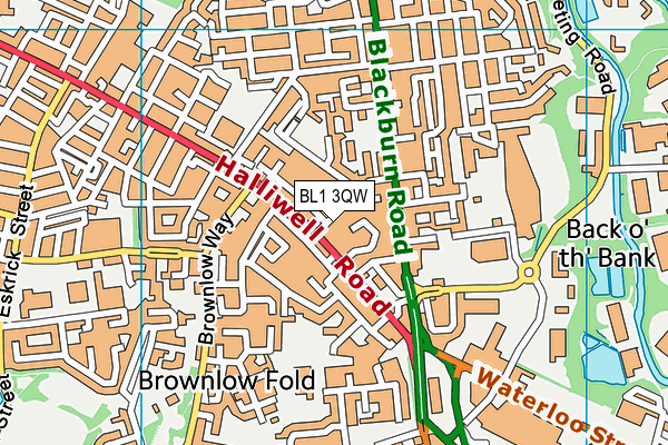 BL1 3QW map - OS VectorMap District (Ordnance Survey) BL1 3QW map - OS VectorMap District (Ordnance Survey)