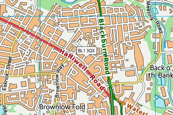 BL1 3QX map - OS VectorMap District (Ordnance Survey)