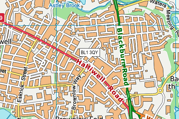 BL1 3QY map - OS VectorMap District (Ordnance Survey) BL1 3QY map - OS VectorMap District (Ordnance Survey)
