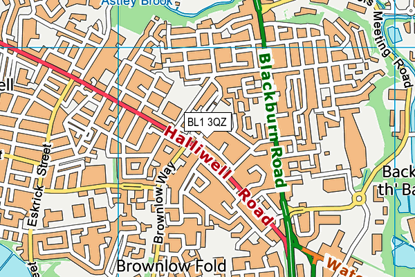 BL1 3QZ map - OS VectorMap District (Ordnance Survey) BL1 3QZ map - OS VectorMap District (Ordnance Survey)