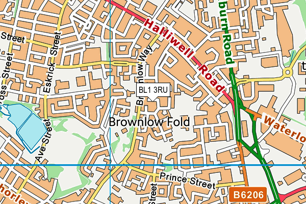 BL1 3RU map - OS VectorMap District (Ordnance Survey)