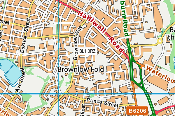 BL1 3RZ map - OS VectorMap District (Ordnance Survey) BL1 3RZ map - OS VectorMap District (Ordnance Survey)