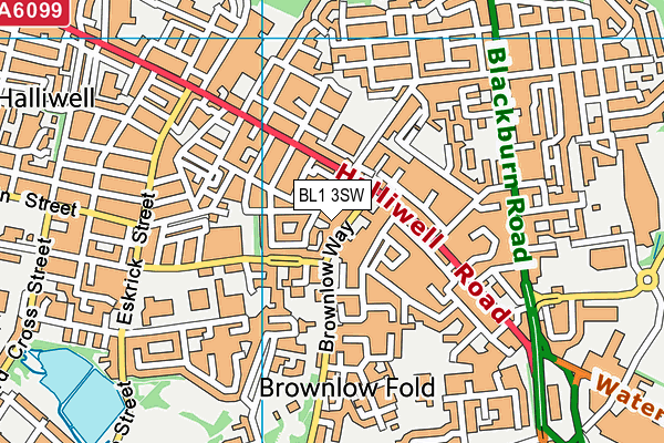 BL1 3SW map - OS VectorMap District (Ordnance Survey) BL1 3SW map - OS VectorMap District (Ordnance Survey)