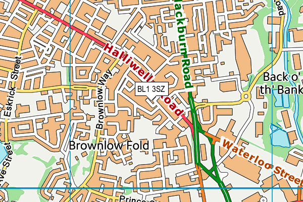 BL1 3SZ map - OS VectorMap District (Ordnance Survey) BL1 3SZ map - OS VectorMap District (Ordnance Survey)