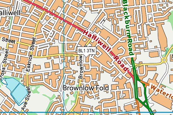 BL1 3TN map - OS VectorMap District (Ordnance Survey) BL1 3TN map - OS VectorMap District (Ordnance Survey)