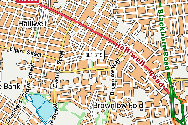 BL1 3TS map - OS VectorMap District (Ordnance Survey) BL1 3TS map - OS VectorMap District (Ordnance Survey)