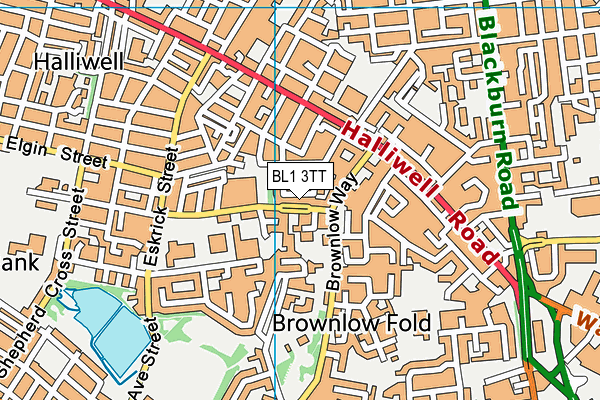 BL1 3TT map - OS VectorMap District (Ordnance Survey) BL1 3TT map - OS VectorMap District (Ordnance Survey)